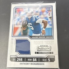 2023 Panini Contenders Rookie Ticket Swatches Anthony Richardson Colts Rookie M…