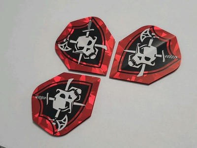 Totenkopf - rot - Dart Flights - Set ( 3 Stück) (R4C)