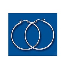 Hoop Earrings Creole Silver Hoops 40mm Sterling Silver