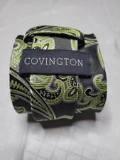 Covington Tie Gray Green Paisley Polyester Sl...