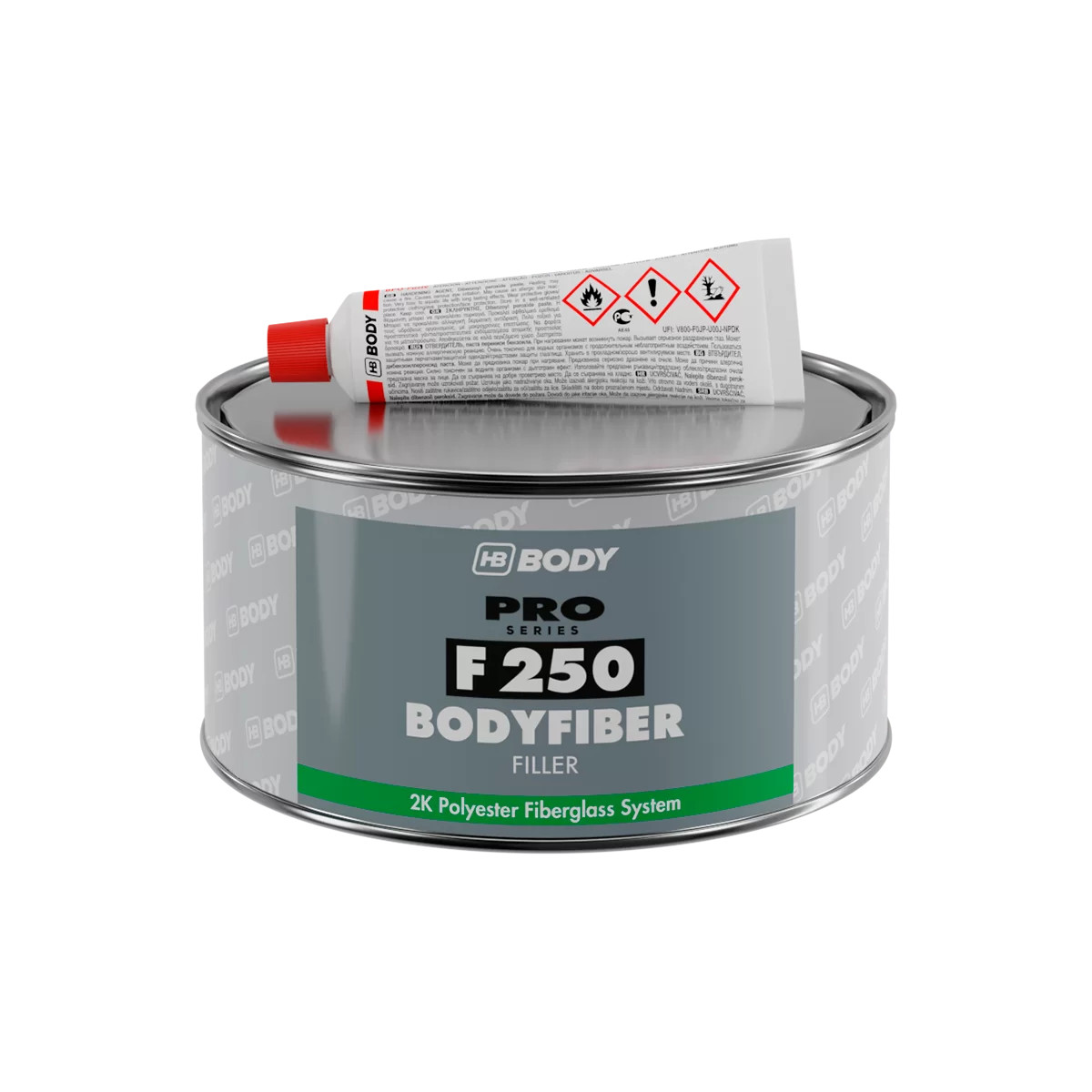 HB Body PRO F250 Bodyfiber, Fibreglass Filler, 250g
