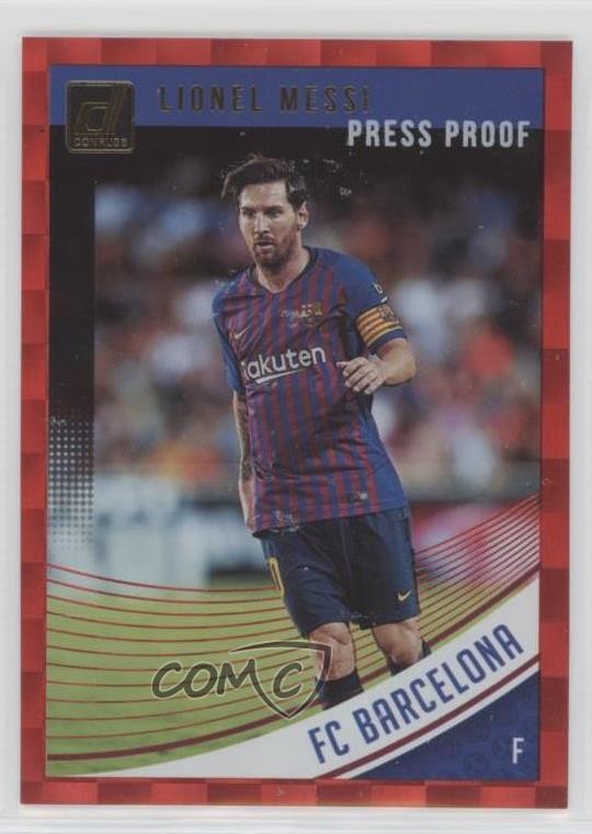 2018-19 Panini Donruss Press Proof Red Lionel Messi #1 0xm9