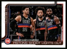 2025-26 Topps #279 Pistons Rain 3 Pointers: Pistons Shoot Lights Out  56775