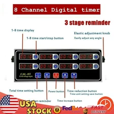 8 Channel Digital Kitchen Timer Clock Restaurant Reminder Cooking Commercial
