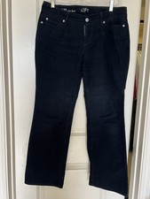 Womens Pants-ANN TAYLOR LOFT-black cotton corduroy 'Curvy Boot' pants -29/8