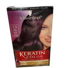 Schwarzkopf Keratin Color Permanent Hair Dye - 1.9 Rich Caviar Anti-Breakage