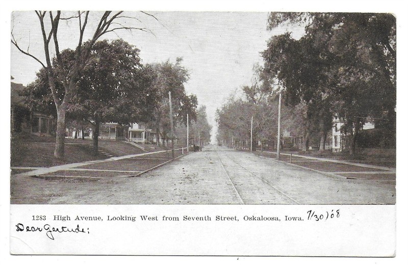 Oskaloosa, IA - High Avenue looking West from Seventh Street