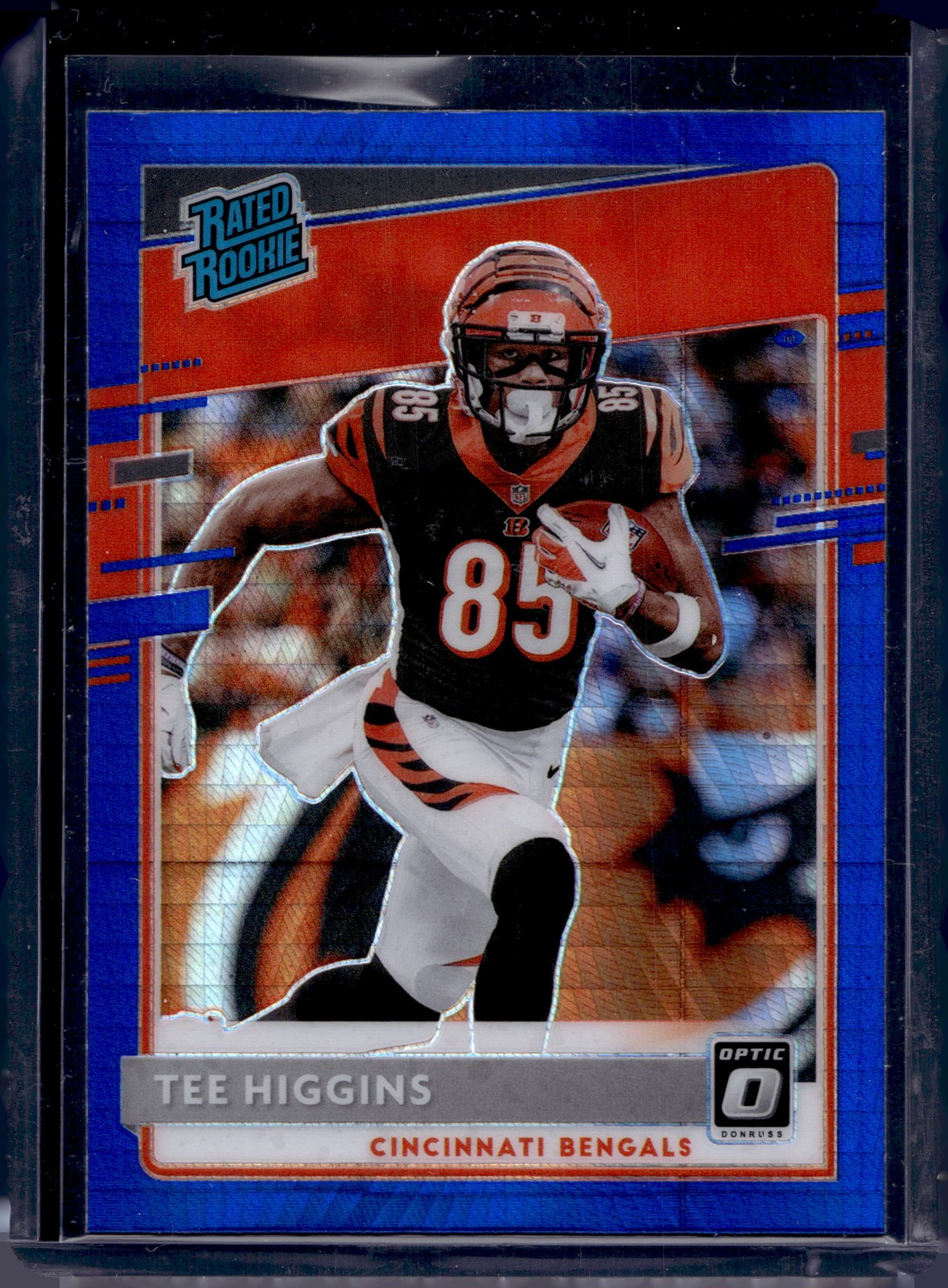 2020 Donruss Optic #160 Tee Higgins Blue Hyper RC Cincinnati Bengals