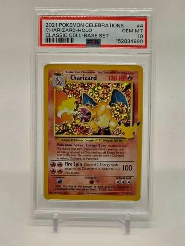 PSA 10 Charizard Celebrations Classic 4/102 Holo Base Set Pokemon Card 2021