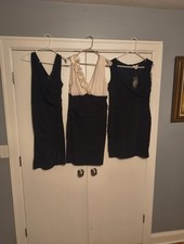 3 Sleeveless Little Black Dresses. Both Black Dresses Are Size 12. White Size 14