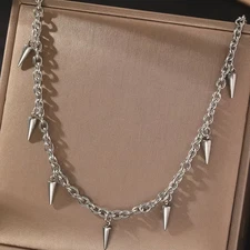 Spike Alloy Chain Necklace Gothic Punk Style Vampire