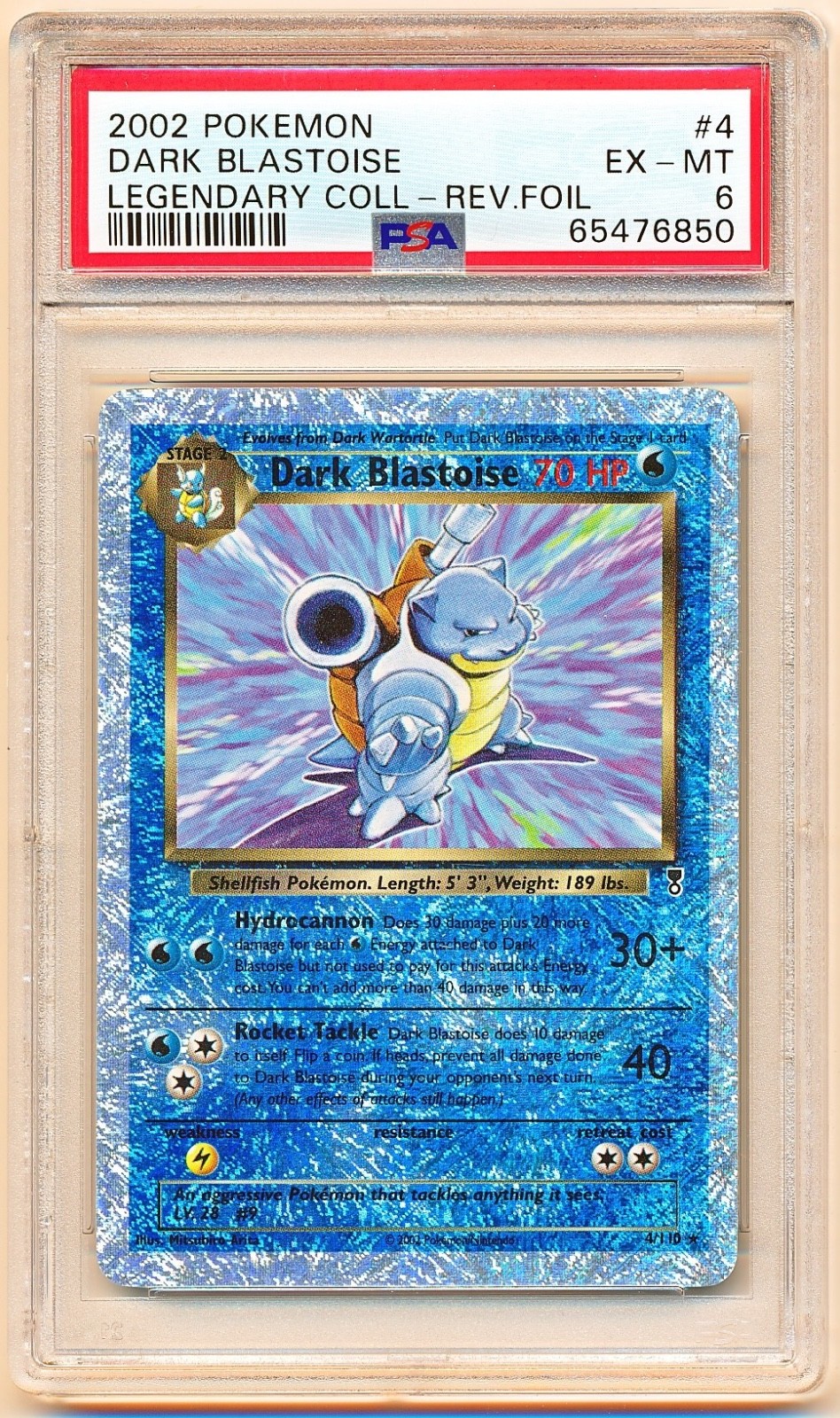 Pokemon Legendary Collection Dark Blastoise Reverse Foil #4 PSA 6 - POP 249