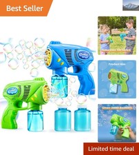 Delightful 2-Pack Kids Bubble Guns with Refill Solution - Party Fun for Ages 1-8