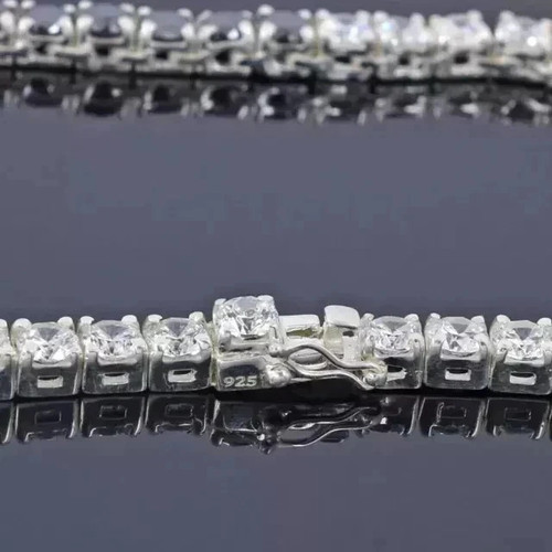 20Ct Round Cut Lab-Created Diam Men's Tennis Bracelet 14K Yellow Gold Plated 20" - Picture 5 of 5