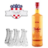 (19,99 Eur/L) Kruskovac Lara Istra 25% Vol 1,0L Birne LiköR +6 Cokanji Set