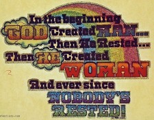 Original Vintage 1980 In The Beginning Humor Rainbow Glitter Iron On Transfer