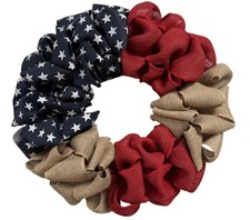 Patriotic Wreath for Front Door, 18 Inch 4Th of July Decorations, Red White and