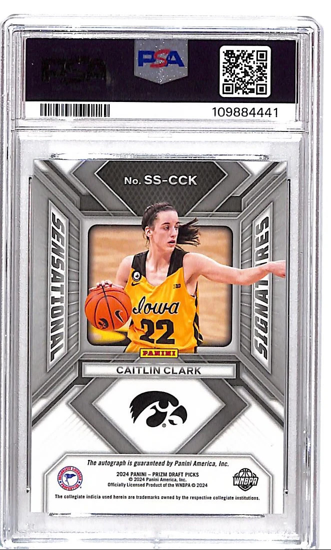 2024 Prizm Draft Picks Caitlin Clark Auto Autograph Rookie RC PSA 10 Hawkeyes view 2