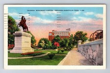 Nashville TN-Tennessee, Jackson Monument Capitol Grounds Vintage c1935 Postcard