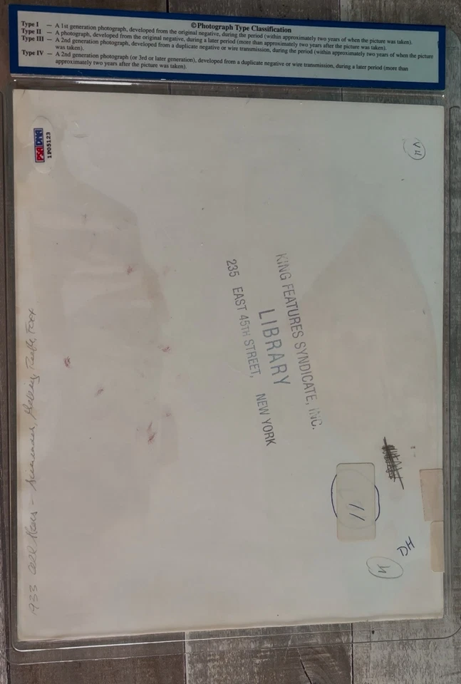 Babe Ruth, Lou Gehrig, Jimmie Foxx, Al Simmons 1934 All Star PSA Type 2 RARE - Image 2 of 2