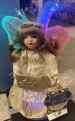 Dan Dee multicolored fiber optic angel Golden Gradeur 8 Inch Tall