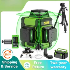 3x360° Laser Level Tools Green Beam 12 Lines Self-leveling Cross Line With Pulse