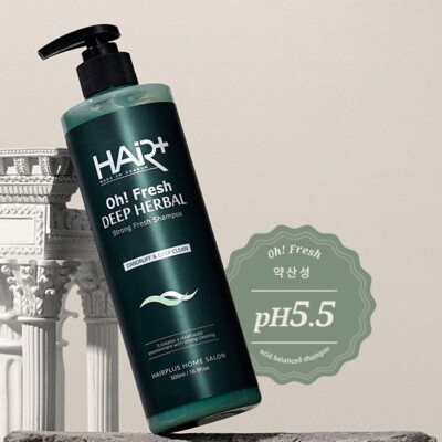 HAIR+ Oh Fresh Deep Herbal Strong Fresh Shampoo 500ml Dandruff & Deep Clean NEW