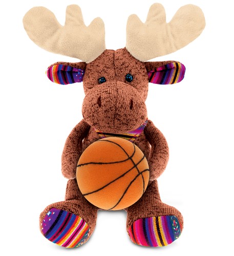 PLUSH BASKETBALL - FUNKY PLUSH - SITTING BROWN MOOSE - 第 1/6 張圖片
