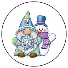 WINTER GNOME SNOWMAN SNOWFLAKE ENVELOPE SEALS LABELS STICKERS PARTY FAVORS