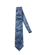 Brienno Men's 100 Silk Tie Blue Geometric Made in Italy Wedding Business