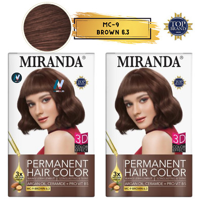 2X MIRANDA Premium 3D Permanent Hair Dye Moist Long Lasting Color