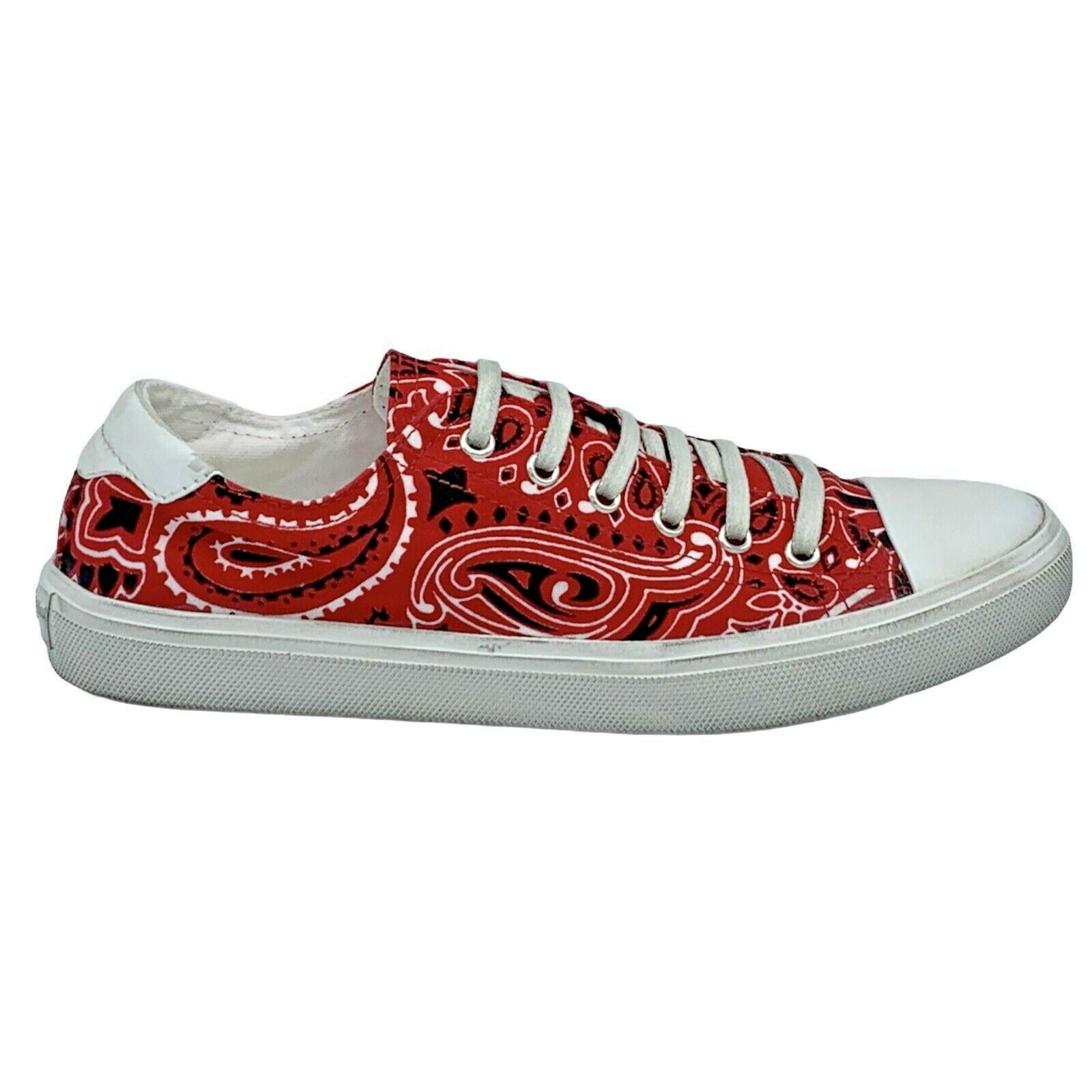 SAINT LAURENT SNEAKERS DONNA BEDFORD TESSUTO BANDANA MOON PLUS LUX ROSSO BIANCO