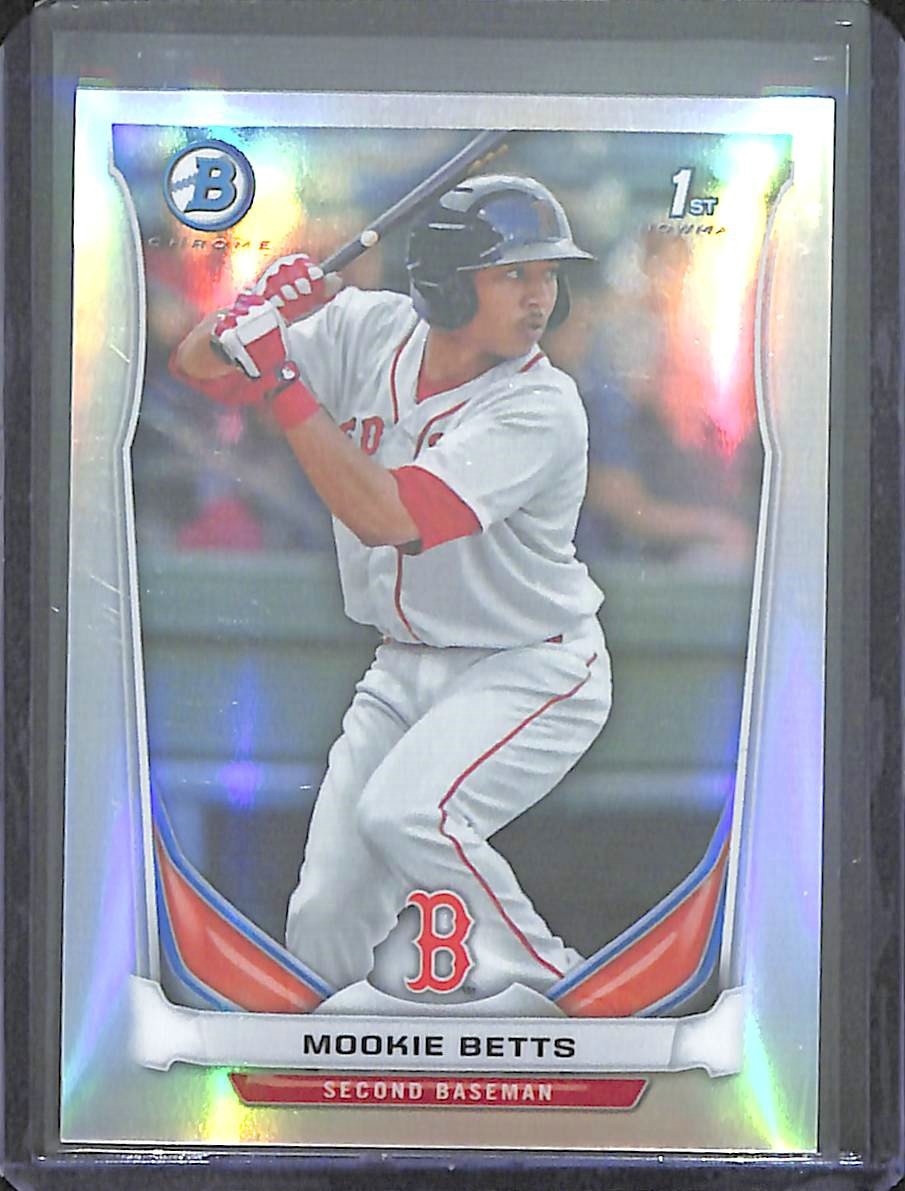 2014 Bowman Chrome Refractor #BCP109 Mookie Betts No 225 of 500