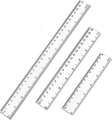 3er Pack Kunststoff Lineal 15cm 20cm 30cm Flexibel Präzision Schule Büro