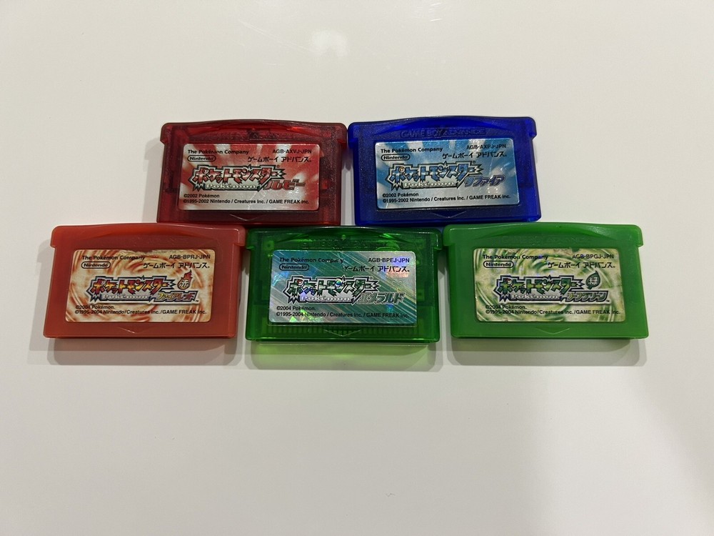 Pokemon Emerald Leaf Green Fire Red Ruby Sapphire Gameboy Advance GBA Japanese
