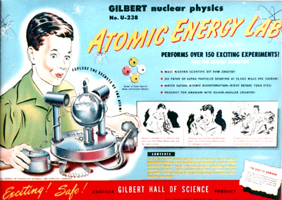 Vintage Atomic Energy Lab Fridge Magnet Gilbert Nuclear Physics  2.5 x 3.5''