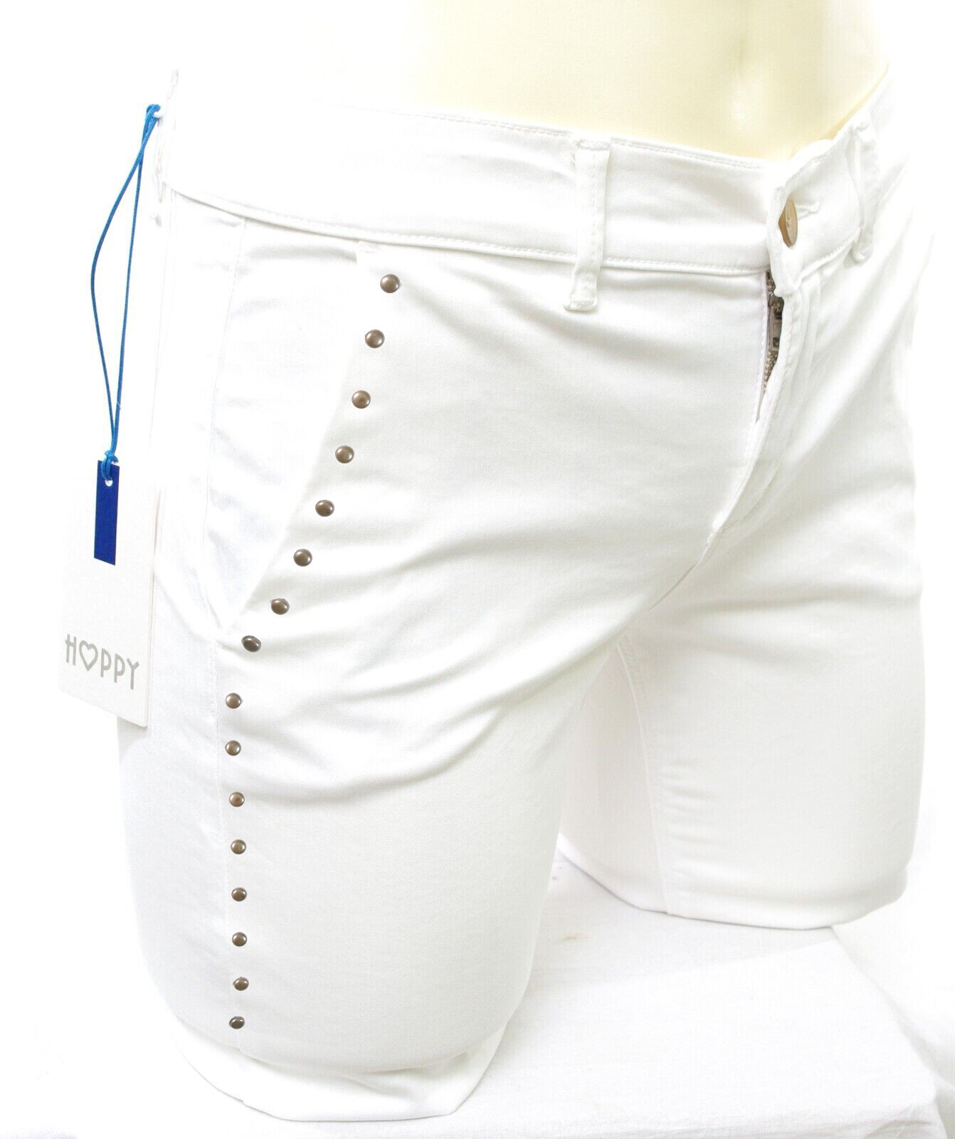 Chinos Happy Mujer Blanco Uñas Tachuelas Joy Cigarrillos Elástica Talla 25