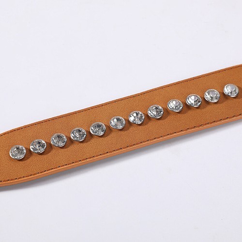 Adjustable Pet PU Leather Collar Puppy Dog Spiked Studded Dog Collar Pet Rivet - Picture 12 of 16