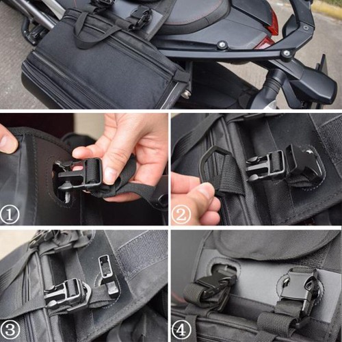 2x Waterproof Motorcycle Saddlebags Helmet Saddle Side Bag Tail Luggage Suitcase - Picture 10 of 11