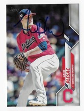 2020 TOPPS #653 ZACH PLESAC INDIANS AUTOGRAPHED SIGNED BASEBALL CARD