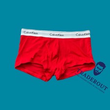 Calvin Klein CK men red modern cotton low rise trunk underwear S M