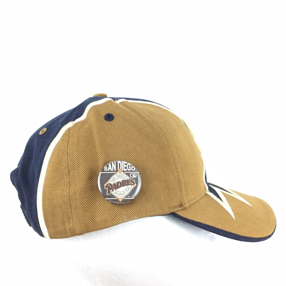 Vtg San Diego Padres Cap All Over Shockwave Swinging Friar Pin Logo Baseball Hat - Image 3 of 4