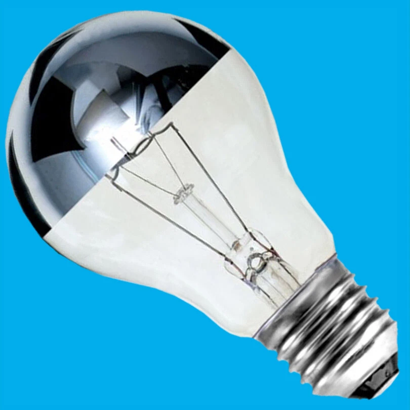 Crown Silver Top Reflector Dimmable A60 GLS Light Bulb 100W, ES, E27