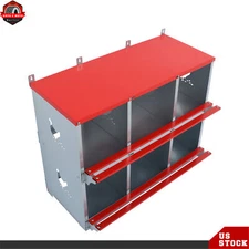 6 Compartment Metal Chicken Nesting Boxes Poultry Nest Box Large Vented Holes
