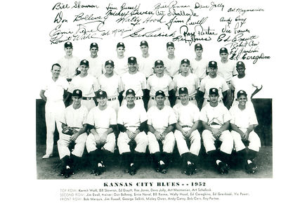 1952  KANSAS CITY BLUES 8X10 TEAM PHOTO  BASEBALL SKOWRON CERV POWER HOF