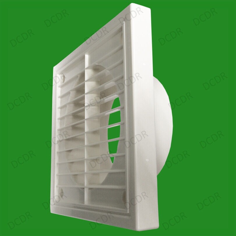 1x 100mm 4" Spigot Ducting White Extractor Fan Ventilation Fixed Louvre