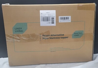Linsy Living Full Size Down Alternative Fiber Mattress Topper, White, 74'' x 53''