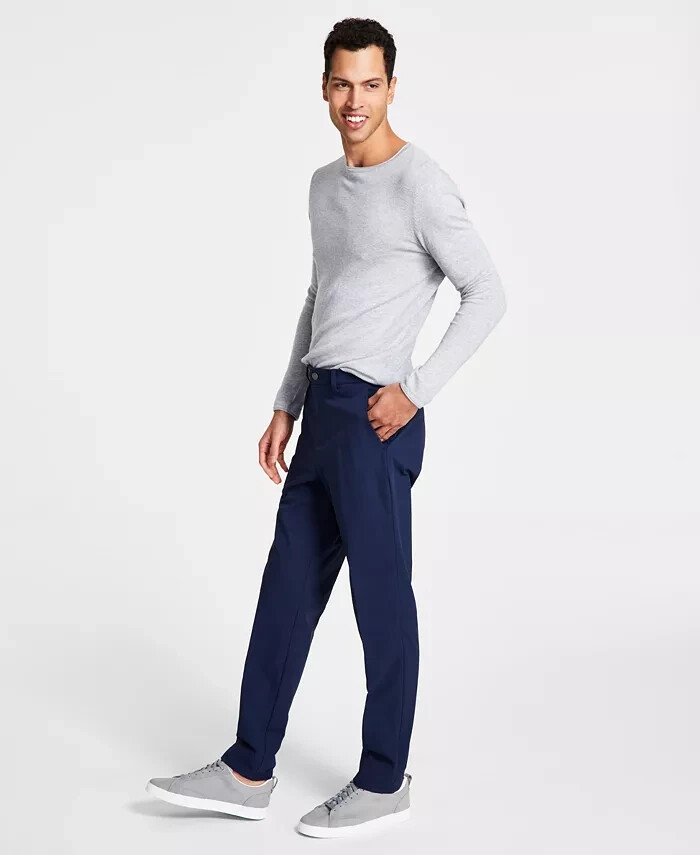 men's slim fit tech solid performance dress pants Calvin Klein Men's Slim Fit Tech Solid Performance Dress Pants 40 x 30 Stone