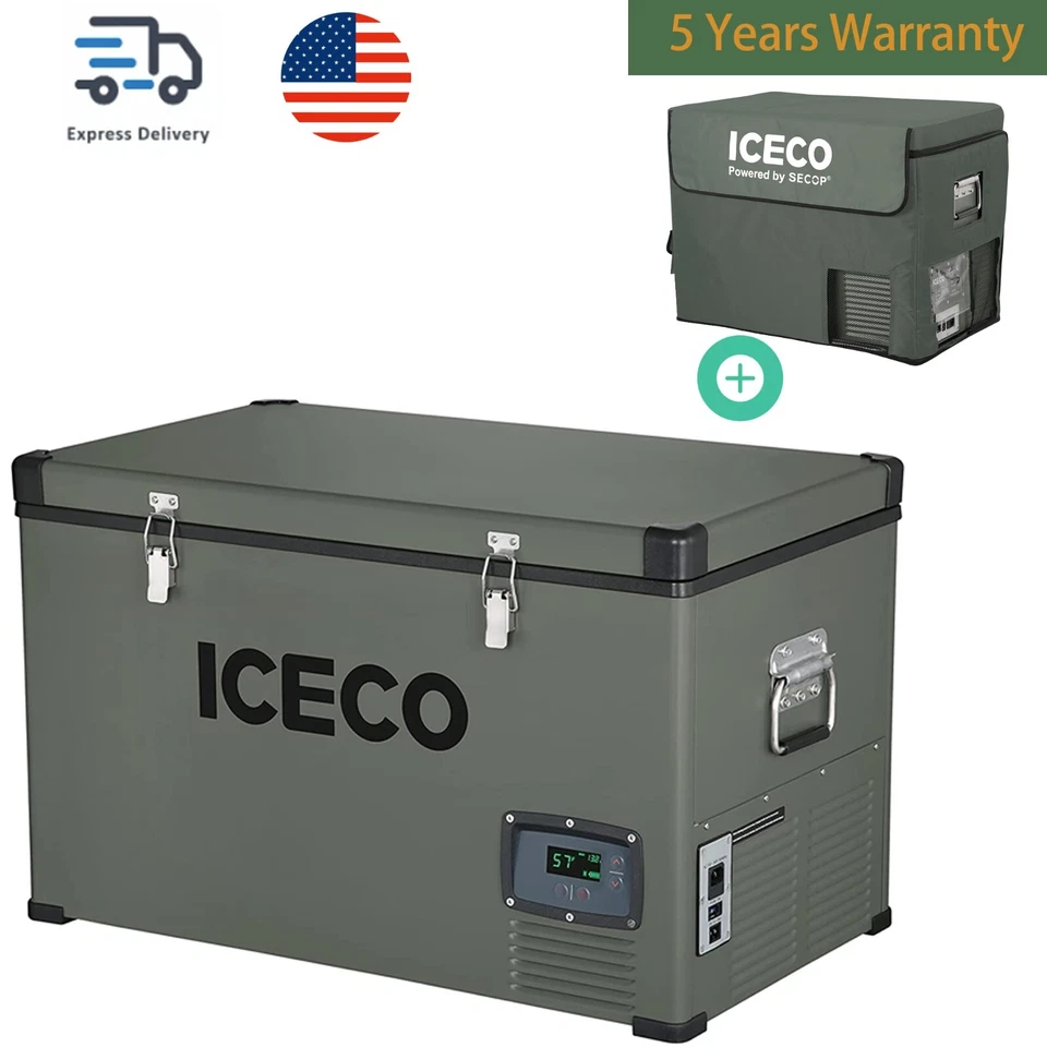 ICECO 63 Quart Dual Zone Car Portable Fridge Refrigerator Camp Travel Truck Freezer