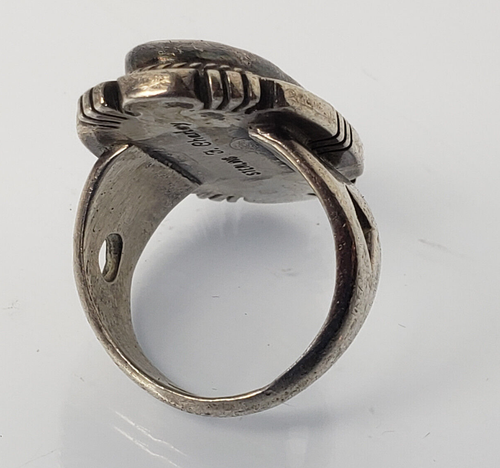 Anello Nativi Americani NA Misura 7,5 .925 Lt Blu Turchese Naturale F Charley Navajo - Foto 5 di 11